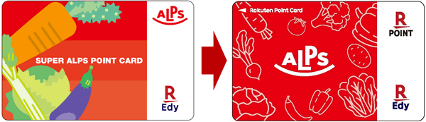 「楽天ポイントカード」、「楽天Edy」を搭載したオリジナルデザイン「アルプスEdy-楽天ポイントカード」