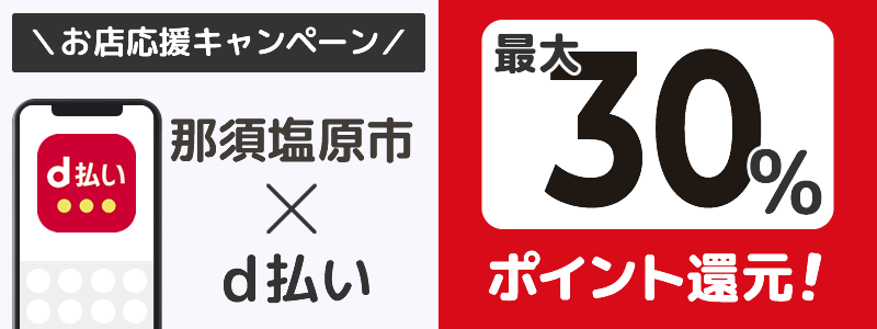 【終了】那須塩原市でd払いキャンペーン（2024年6月）：対象店舗の探し方を紹介
