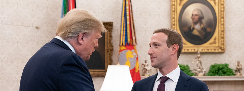 トランプ大統領がフェイスブックのマーク・ザッカーバーグ氏と会談